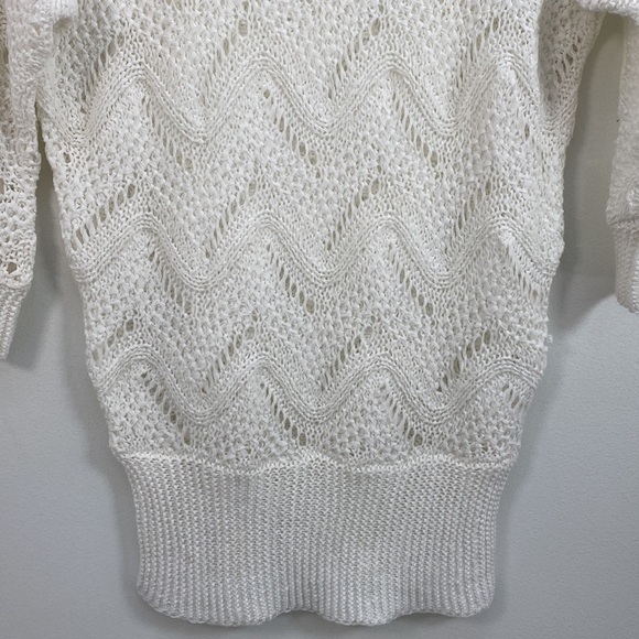 Lilly Pulitzer Open Knit Top Dolman Sleeve Women's XS/S White - Picture 4 of 10